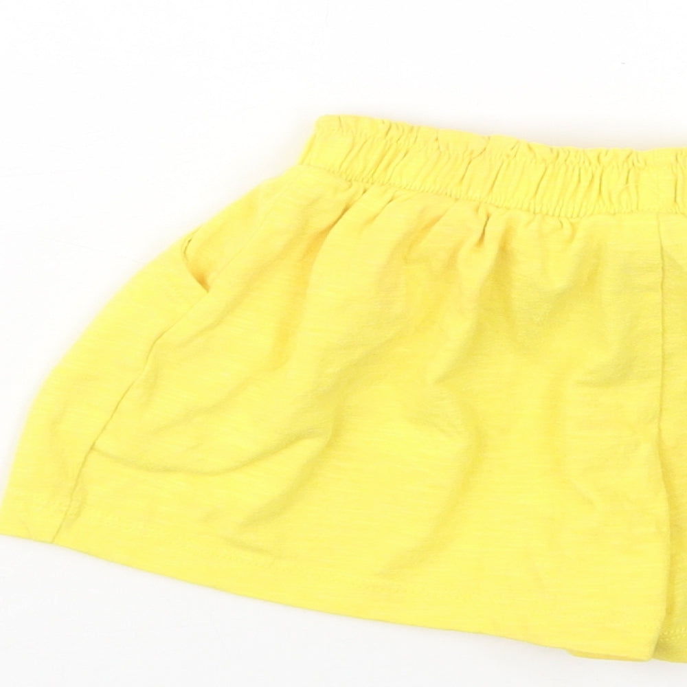 TU Girls Yellow Batik Polyester Bermuda Shorts Size 2-3 Years  Regular Drawstring