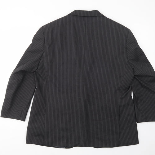 Impressions Mens Grey Striped  Jacket Blazer Size L  Button