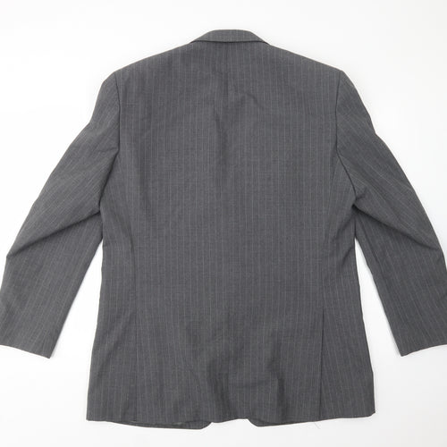 Scott International Mens Grey Striped  Gilet Blazer Size L  Button