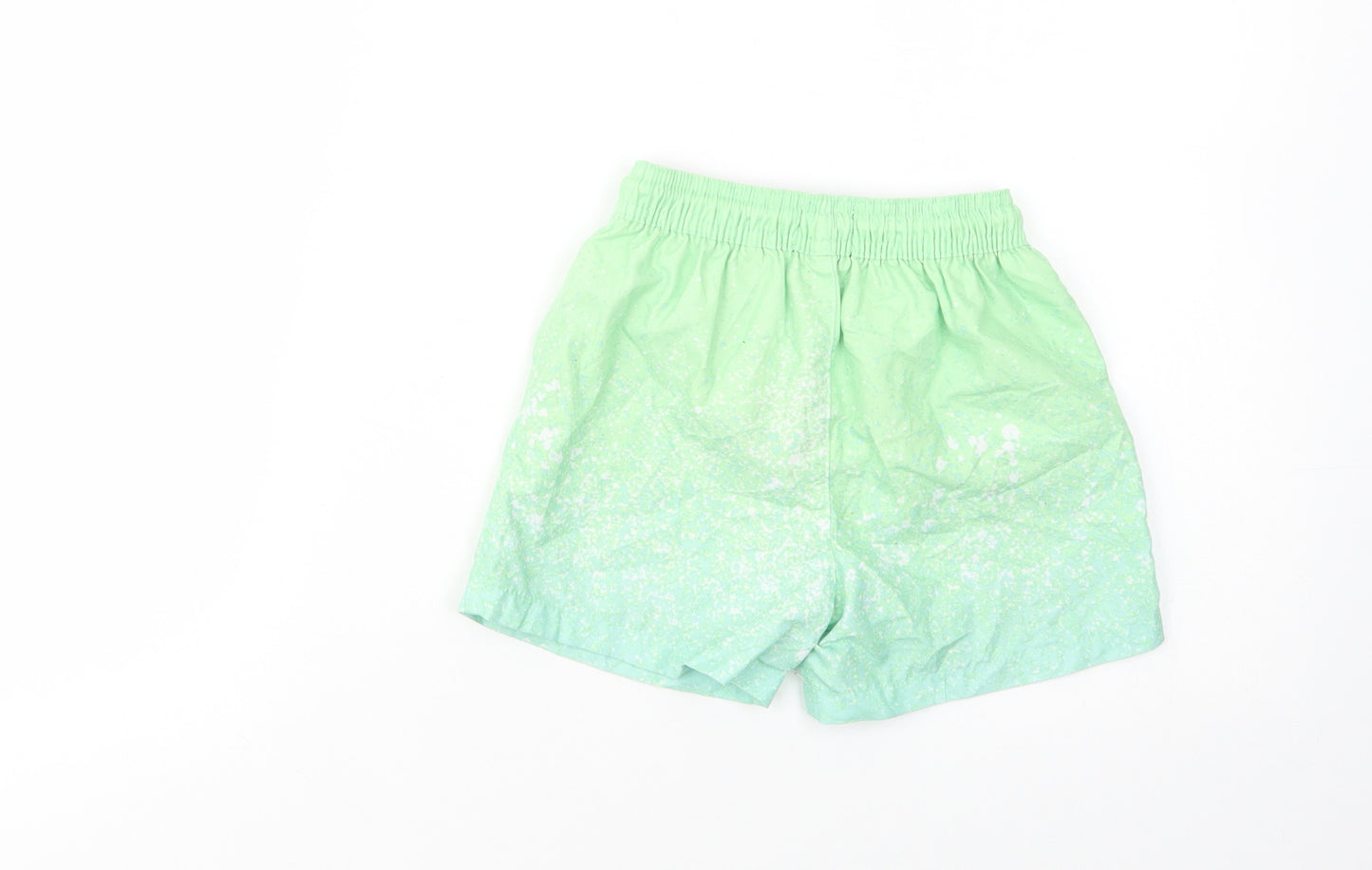 Matalan Boys Green Geometric Polyester Bermuda Shorts Size 4-5 Years  Regular Drawstring - Chill