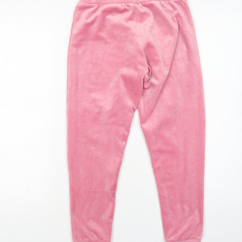 Dunnes Stores Girls Pink  Polyester Jogger Trousers Size 10-11 Years  Regular Drawstring