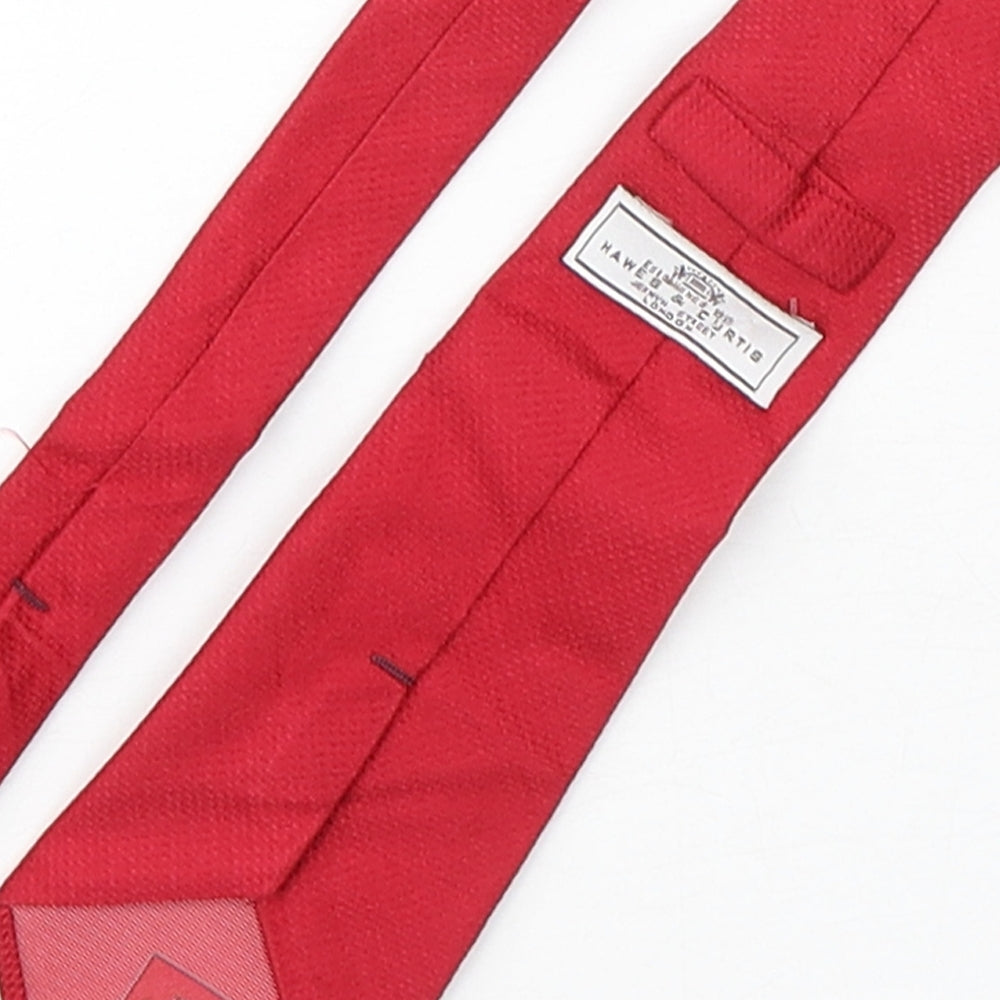 Hawes & Curtis  Mens Red Grenadine Silk Pointed Tie One Size