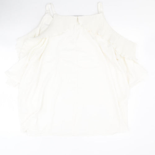 KOKO Womens White  Polyester Basic Blouse Size 22 Round Neck