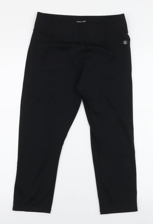 Dunnes Stores Womens Black  Polyester Capri Leggings Size M L21.5 in Slim Pullover