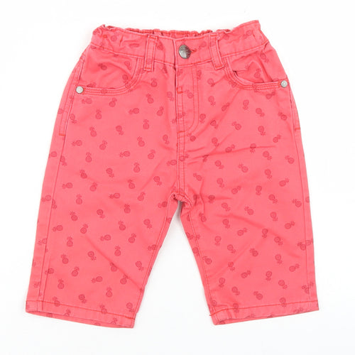 Dunnes Stores Boys Pink Geometric Cotton Chino Shorts Size 3-4 Years  Regular  - Pineapple Print