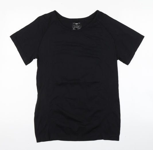 Primark Womens Black  Polyamide Basic T-Shirt Size S Round Neck Pullover