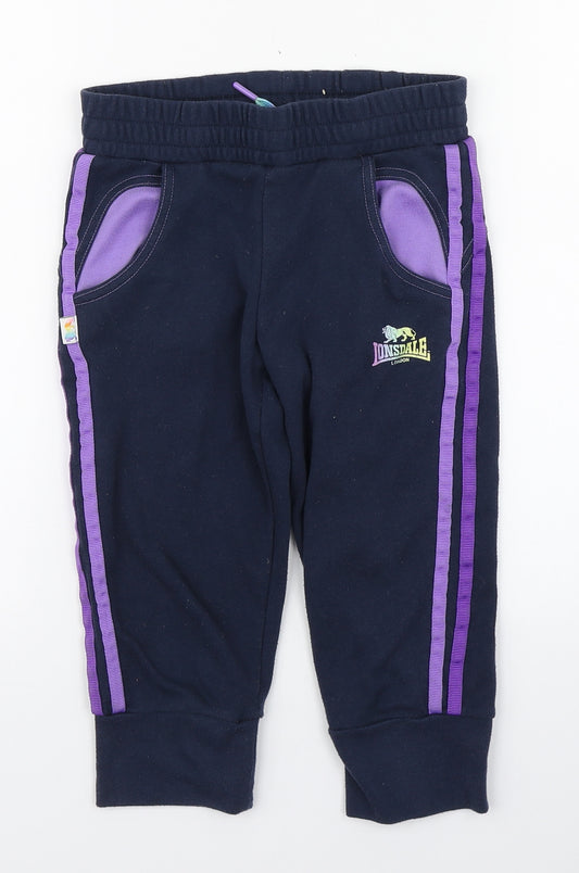 Londsdale Girls Purple  Polyester Jogger Trousers Size 7-8 Years  Regular Pullover
