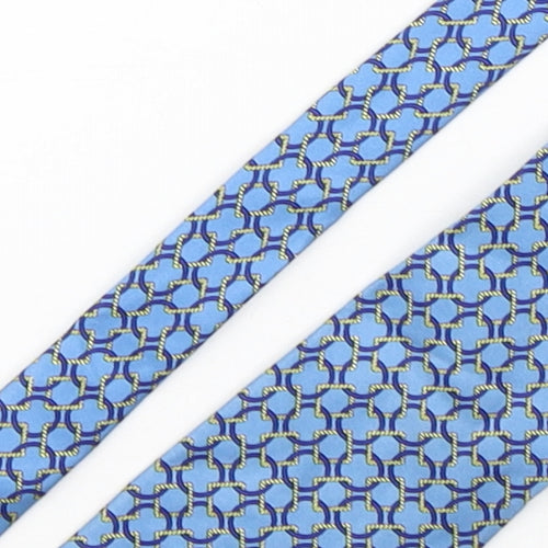 Chester Barrie Mens Blue Geometric Silk Pointed Tie One Size