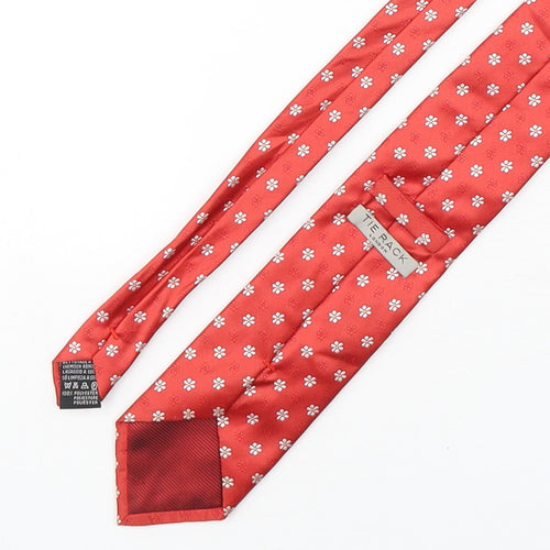 Tie Rack  Mens Red Floral Polyester Pointed Tie One Size