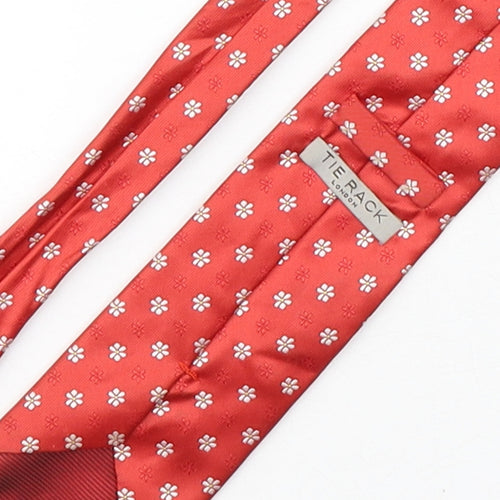 Tie Rack  Mens Red Floral Polyester Pointed Tie One Size