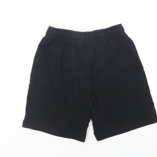 Marks and Spencer Boys Black  Cotton Sweat Shorts Size 7-8 Years  Regular Drawstring - Gamer