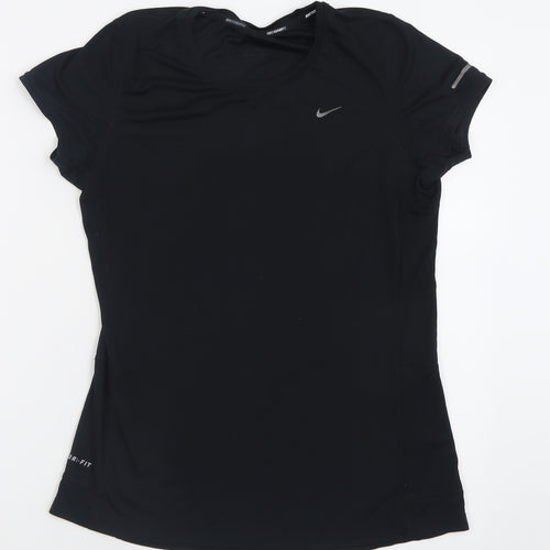 Nike Mens Black  Polyester Basic T-Shirt Size M Crew Neck Pullover