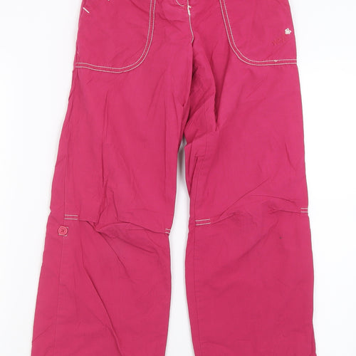NEXT Girls Pink  Cotton Capri Trousers Size 9 Months  Regular Hook & Loop