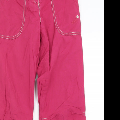 NEXT Girls Pink  Cotton Capri Trousers Size 9 Months  Regular Hook & Loop
