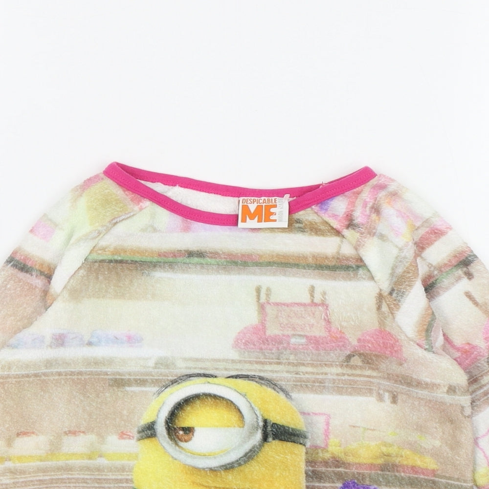 George Girls Pink Solid Polyester Top Pyjama Top Size 4-5 Years   - Despicable Me