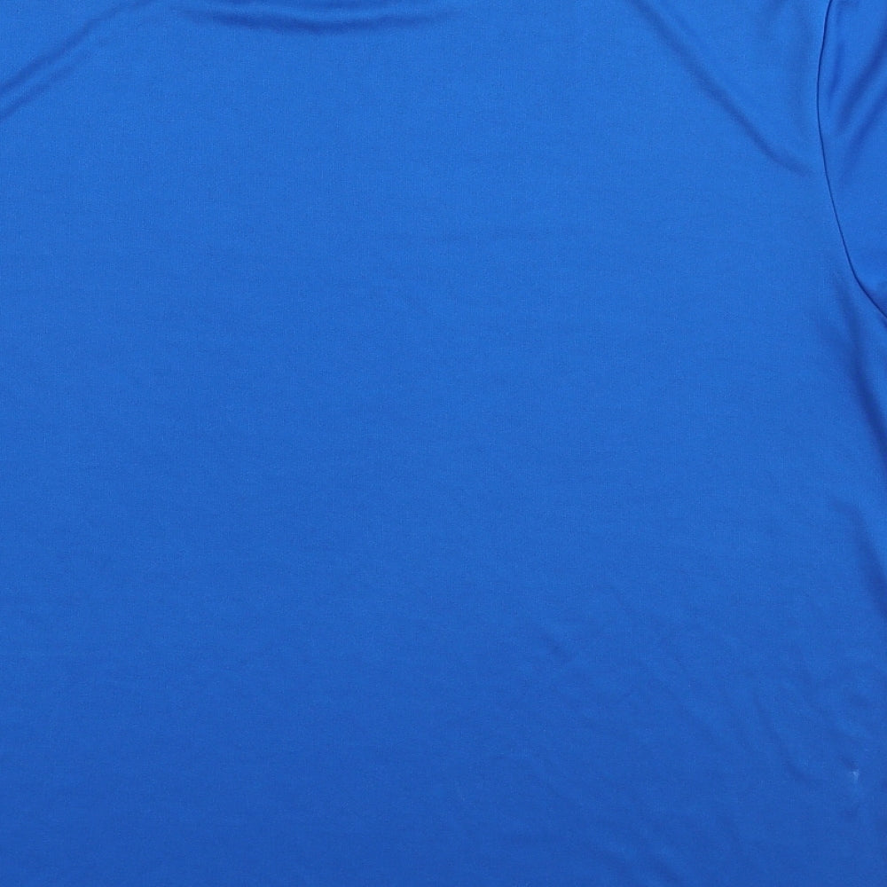 Easy Mens Blue  Polyester Pullover T-Shirt Size L Crew Neck Pullover