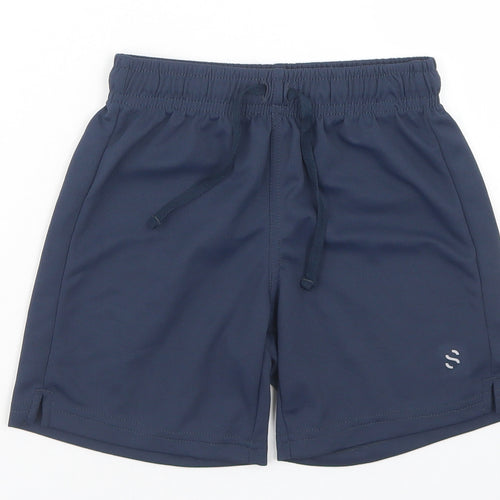 H&M Boys Blue  Polyester Sweat Shorts Size 4-5 Years  Regular Drawstring