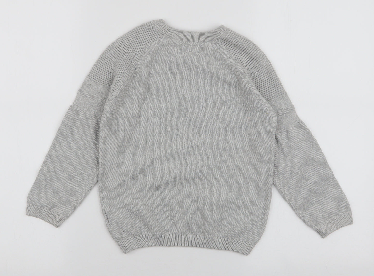 NEXT Boys Grey Round Neck  100% Cotton Pullover Jumper Size 6 Years  Pullover