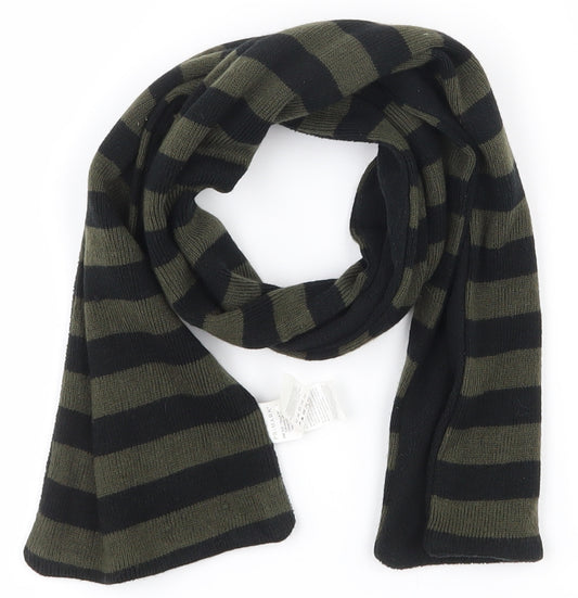 Primark Mens Green Striped Acrylic Scarf  One Size