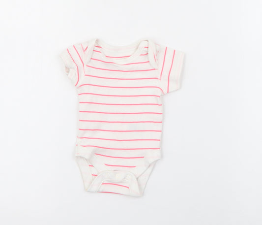 Marks and Spencer Baby White Striped Cotton Babygrow One-Piece Size Newborn  Snap
