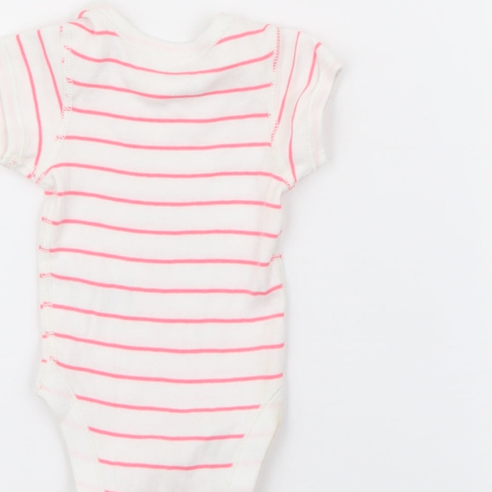 Marks and Spencer Baby White Striped Cotton Babygrow One-Piece Size Newborn  Snap