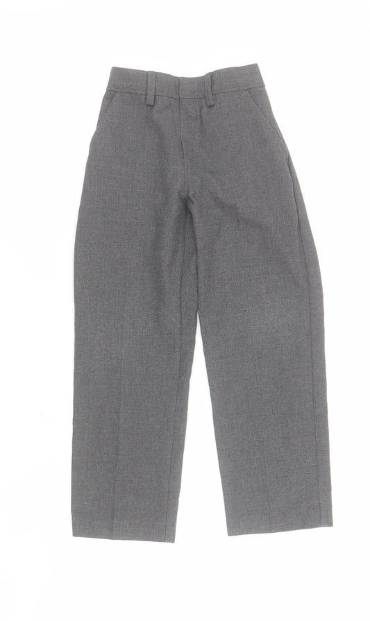 Peacocks Boys Grey  Polyester Dress Pants Trousers Size 5 Years  Regular Button - School