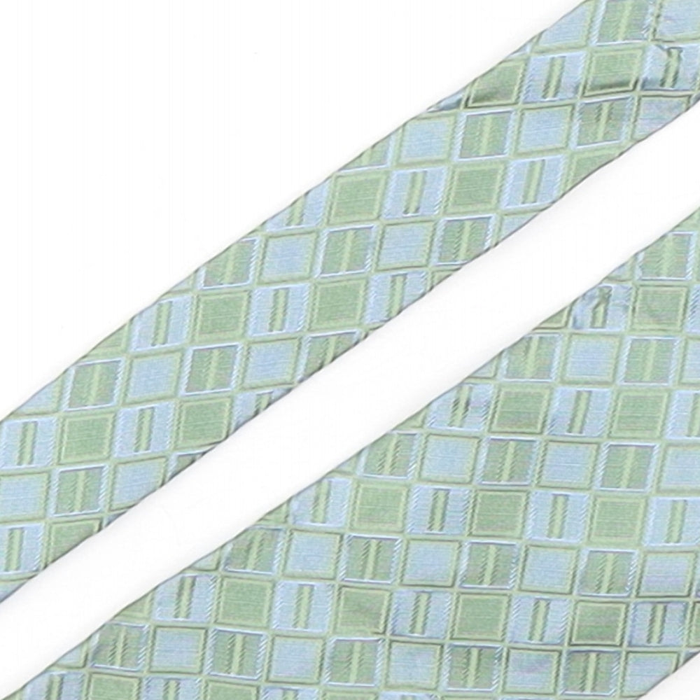 Croft & Barrow Mens Green Plaids & Checks Silk Pointed Tie One Size