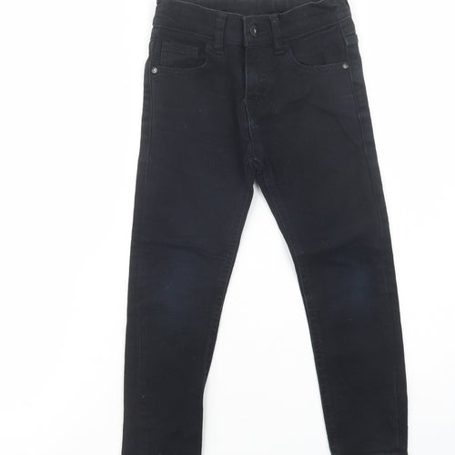 F&F Girls Black  Cotton Skinny Jeans Size 5-6 Years  Regular Button