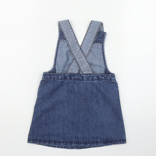 NEXT Girls Blue  Cotton A-Line  Size 2-3 Years  Scoop Neck Button