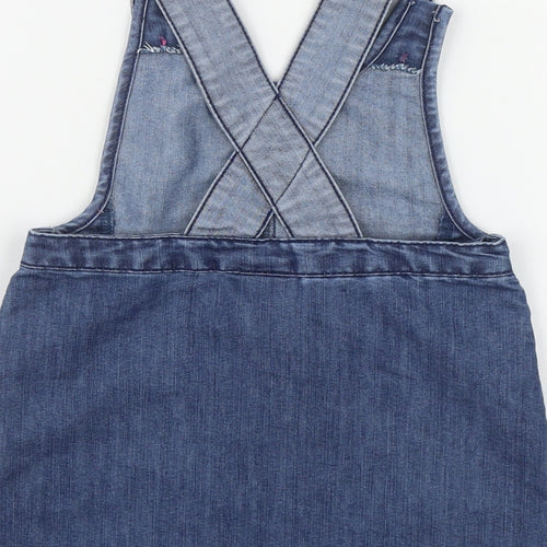 NEXT Girls Blue  Cotton A-Line  Size 2-3 Years  Scoop Neck Button