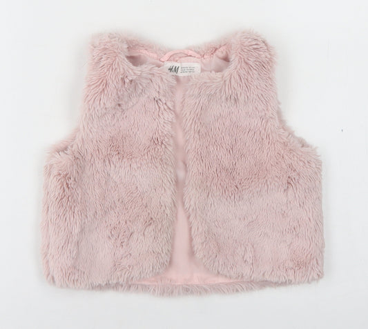 H&M Girls Pink   Gilet Jacket Size 3-4 Years