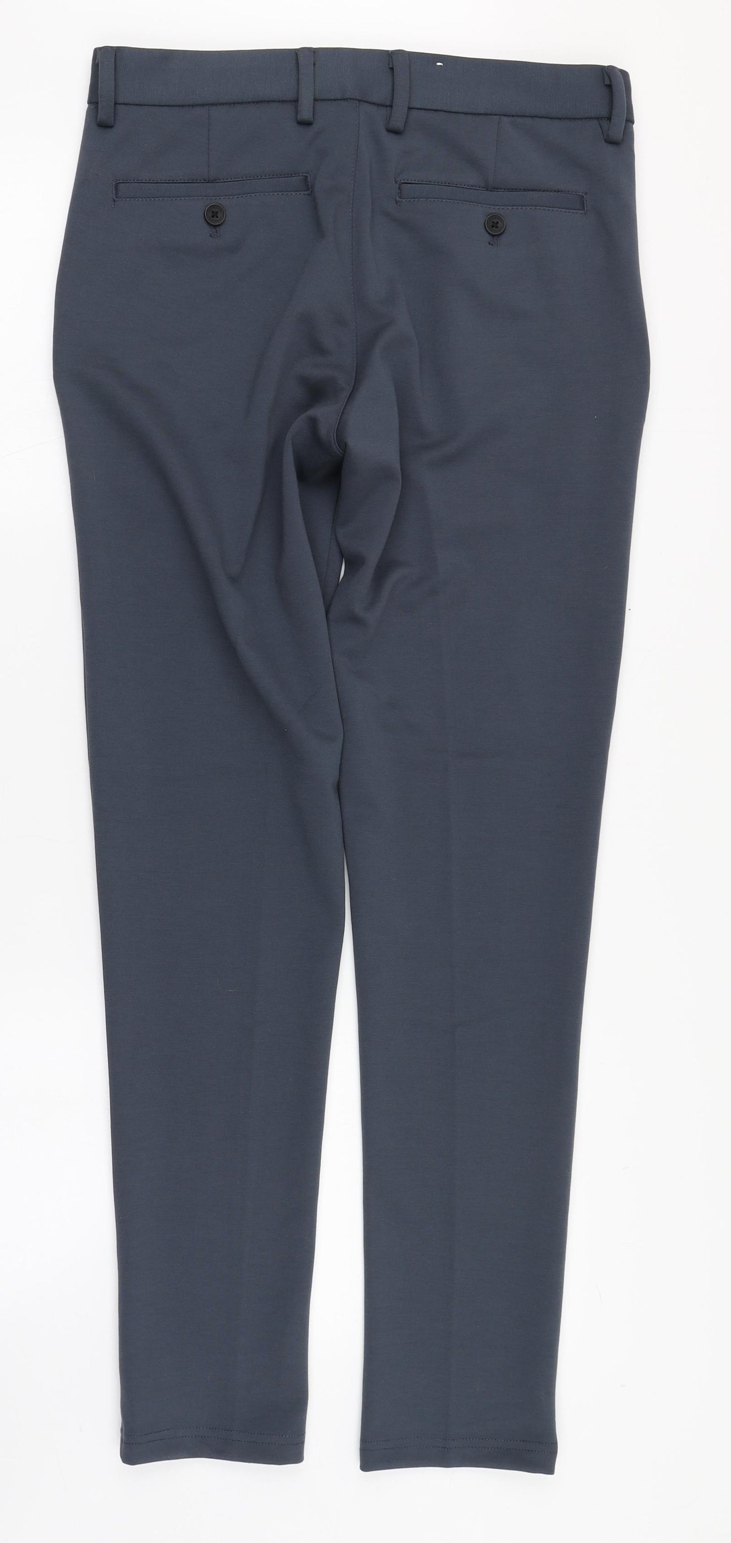 JACK & JONES Mens Grey  Polyester Trousers  Size 30 in L32 in Slim Zip