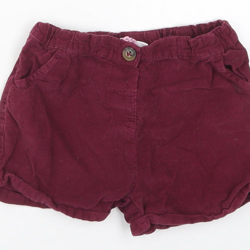 Hullabaloo Girls Purple  Cotton Mom Shorts Size 4-5 Years  Regular