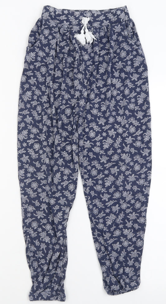 TU Girls Blue Geometric Viscose Bloomer Trousers Size 10 Years  Regular Tie