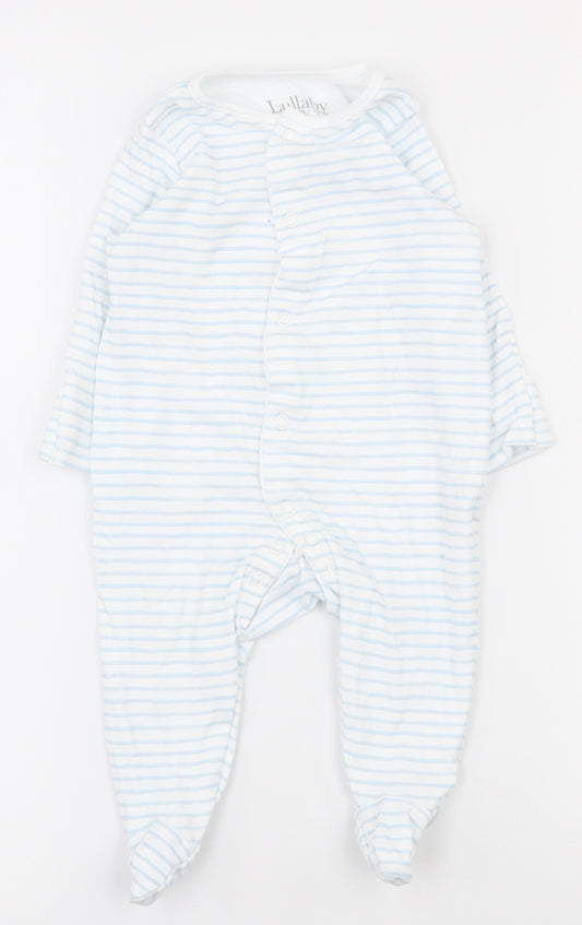 Lullaby Baby White Striped 100% Cotton Babygrow One-Piece Size 24 Months  Snap