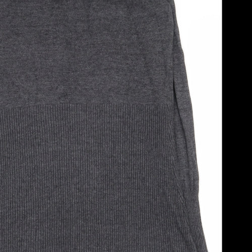 Henbury Womens Grey V-Neck  Cotton  Jumper Size XS