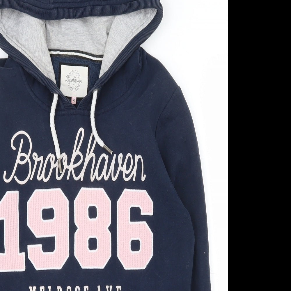Brookhaven Womens Blue  Polyester Pullover Hoodie Size 8  Pullover