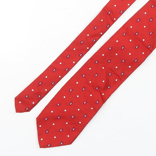 Tie Rack  Mens Red Paisley Silk Pointed Tie One Size