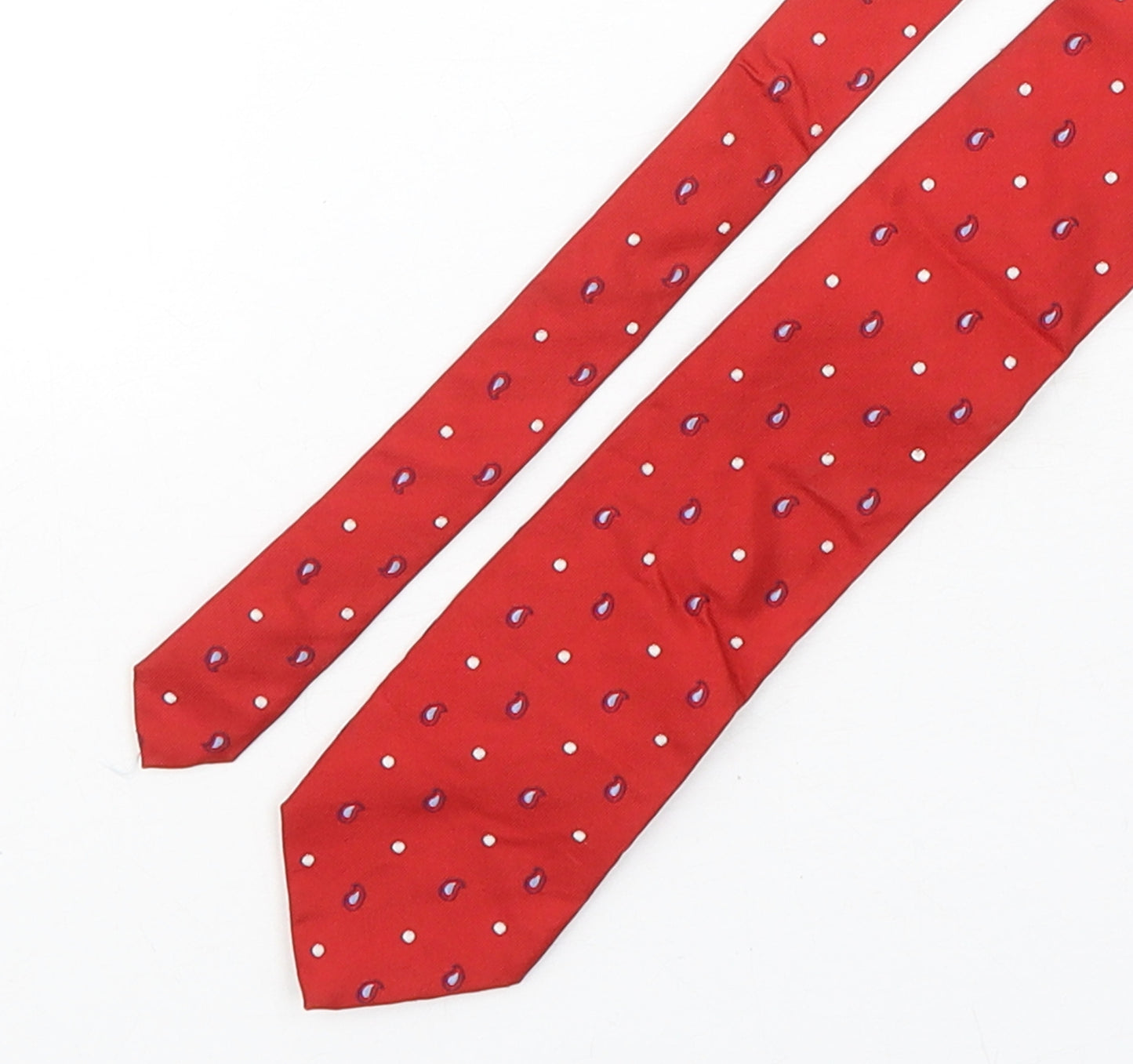 Tie Rack  Mens Red Paisley Silk Pointed Tie One Size