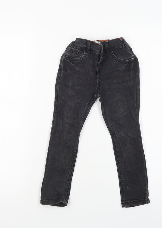 F&F Girls Black  Cotton Skinny Jeans Size 2-3 Years  Regular Snap