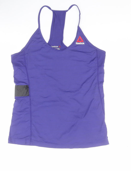 Reebok Womens Purple  Polyamide Camisole Tank Size S Round Neck Pullover