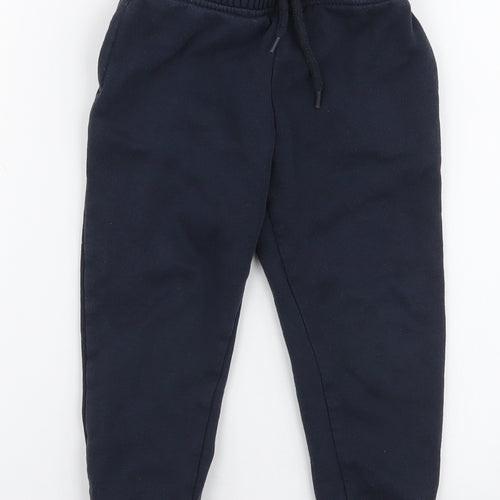 Dunnes Stores Boys Blue  Cotton Jogger Trousers Size 4 Years  Slim Drawstring