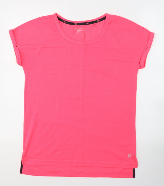 NEXT Womens Pink  Polyester Basic T-Shirt Size 8 Round Neck Pullover