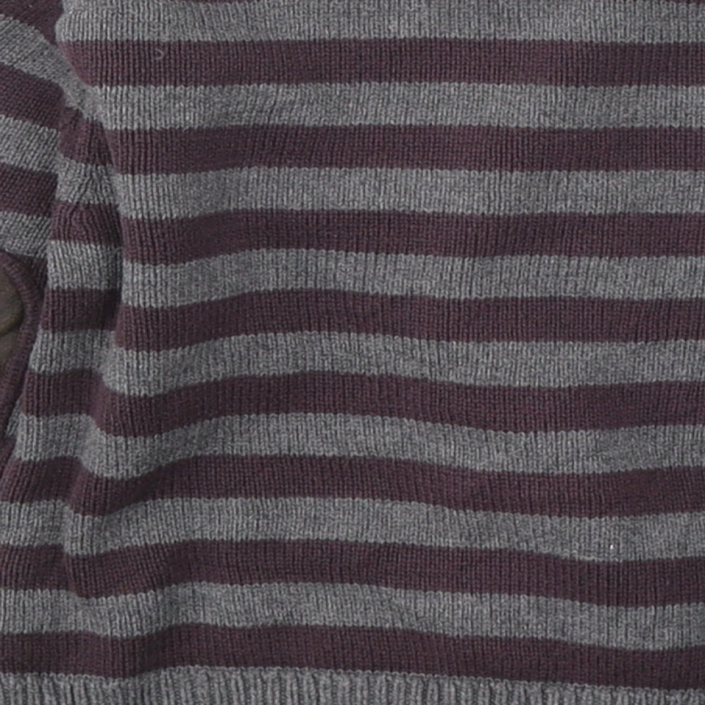 Gap Boys Grey V-Neck Striped Cotton Cardigan Jumper Size 2 Years  Button
