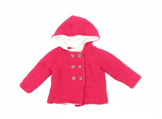 Marks and Spencer Girls Pink   Jacket  Size 2-3 Years  Button