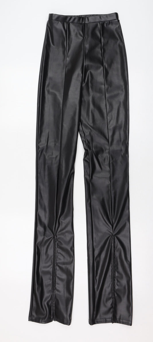 PRETTYLITTLETHING Womens Black  Polyester Capri Leggings Size 4 L35 in