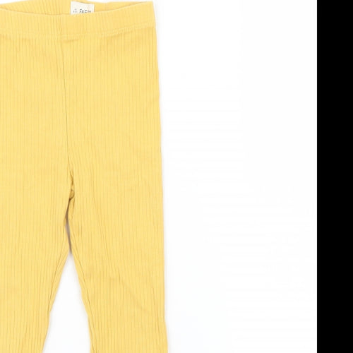 F&F Girls Yellow  Cotton Pedal Pusher Trousers Size 2-3 Years  Regular