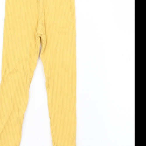 F&F Girls Yellow  Cotton Pedal Pusher Trousers Size 2-3 Years  Regular