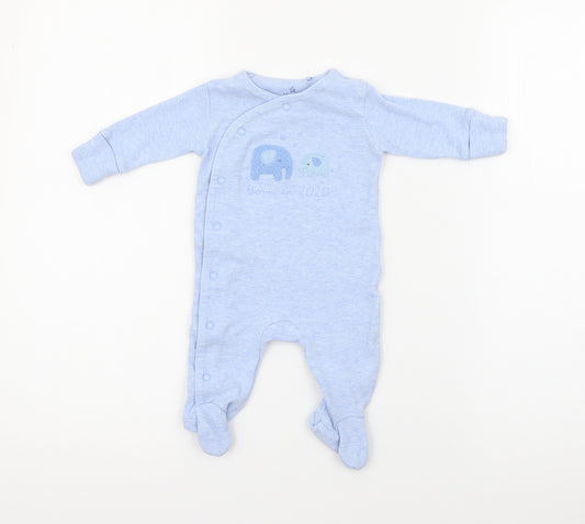 NEXT Baby Blue  Cotton Babygrow One-Piece Size Newborn  Snap