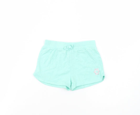 Pep & Co Girls Green  Cotton Bermuda Shorts Size 2-3 Years  Regular Drawstring